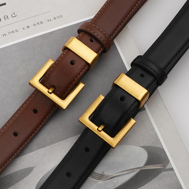 Women's High-grade Soft Fashion All-match Leather Pin Buckle Black Wide Belt Women's High-grade Soft Fashion All-match Leather Pin Buckle Black Wide Belt